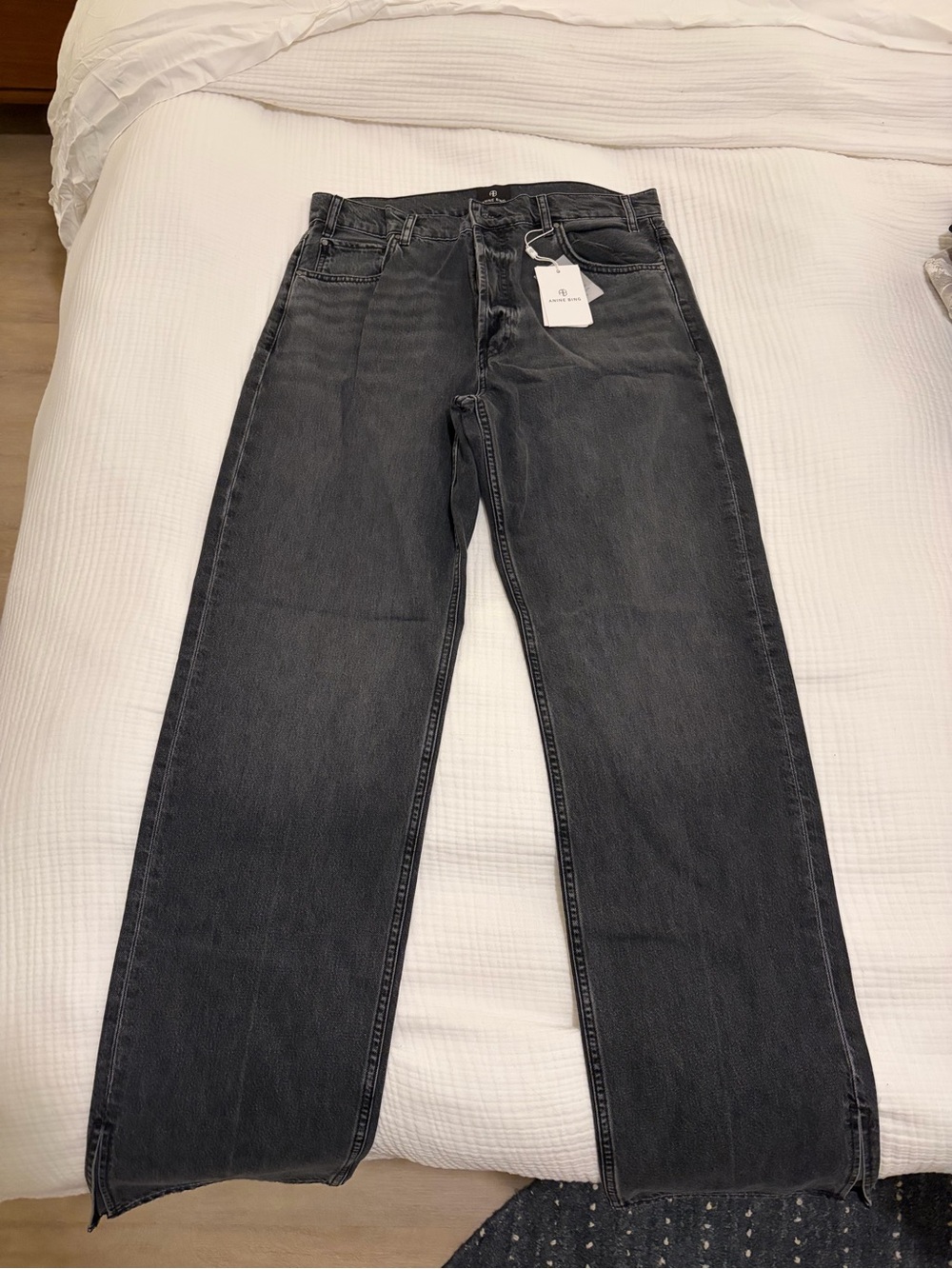 Anine Bing Women's Boot Cut Jeans in Washed Black